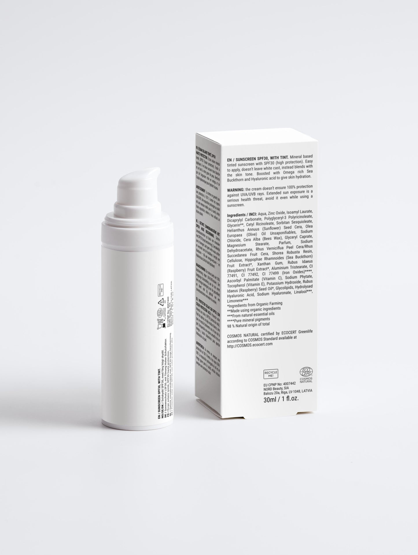 Protezione solare SPF30, con tinta
