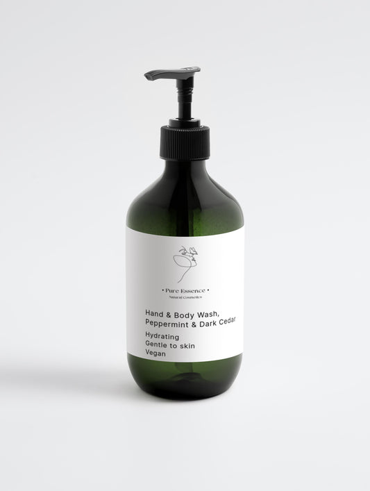 Detergente per mani e corpo, menta piperita e cedro scuro
