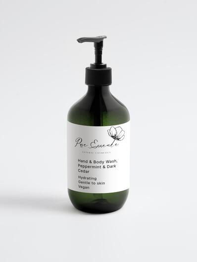 Detergente per mani e corpo, menta piperita e cedro scuro